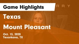 Texas  vs Mount Pleasant  Game Highlights - Oct. 13, 2020