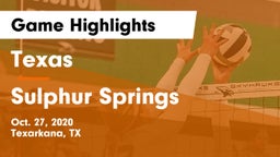 Texas  vs Sulphur Springs  Game Highlights - Oct. 27, 2020