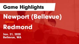 Newport  (Bellevue) vs Redmond  Game Highlights - Jan. 21, 2020