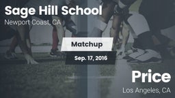 Matchup: Sage Hill School vs. Price  2016