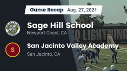 Recap: Sage Hill School vs. San Jacinto Valley Academy  2021