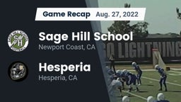 Recap: Sage Hill School vs. Hesperia  2022