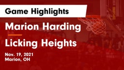 Marion Harding  vs Licking Heights  Game Highlights - Nov. 19, 2021