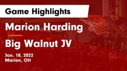 Marion Harding  vs Big Walnut JV  Game Highlights - Jan. 18, 2022