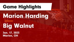 Marion Harding  vs Big Walnut Game Highlights - Jan. 17, 2023