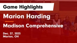 Marion Harding  vs Madison Comprehensive  Game Highlights - Dec. 27, 2023