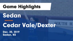 Sedan  vs Cedar Vale/Dexter  Game Highlights - Dec. 20, 2019