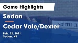 Sedan  vs Cedar Vale/Dexter  Game Highlights - Feb. 22, 2021