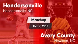 Matchup: Hendersonville High vs. Avery County  2016