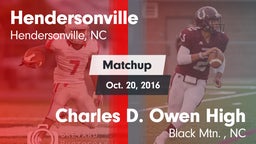 Matchup: Hendersonville High vs. Charles D. Owen High 2016