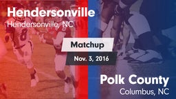 Matchup: Hendersonville High vs. Polk County  2016