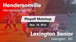 Matchup: Hendersonville High vs. Lexington Senior  2016