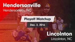 Matchup: Hendersonville High vs. Lincolnton  2016