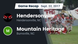 Recap: Hendersonville  vs. Mountain Heritage  2017