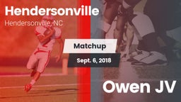 Matchup: Hendersonville High vs. Owen JV 2018