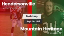 Matchup: Hendersonville High vs. Mountain Heritage  2018