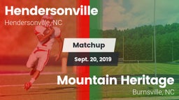 Matchup: Hendersonville High vs. Mountain Heritage  2019