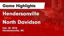Hendersonville  vs North Davidson  Game Highlights - Feb. 20, 2018