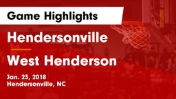 Hendersonville  vs West Henderson  Game Highlights - Jan. 23, 2018