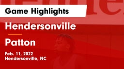 Hendersonville  vs Patton Game Highlights - Feb. 11, 2022