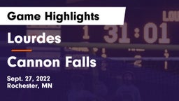Lourdes  vs Cannon Falls  Game Highlights - Sept. 27, 2022