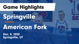 Springville  vs American Fork  Game Highlights - Dec. 8, 2020