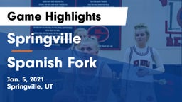 Springville  vs Spanish Fork  Game Highlights - Jan. 5, 2021