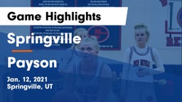 Springville  vs Payson Game Highlights - Jan. 12, 2021