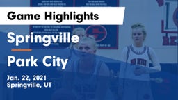 Springville  vs Park City  Game Highlights - Jan. 22, 2021