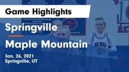 Springville  vs Maple Mountain  Game Highlights - Jan. 26, 2021