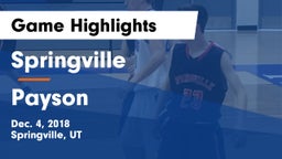 Springville  vs Payson  Game Highlights - Dec. 4, 2018