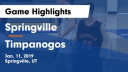 Springville  vs Timpanogos  Game Highlights - Jan. 11, 2019