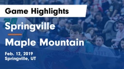 Springville  vs Maple Mountain  Game Highlights - Feb. 12, 2019