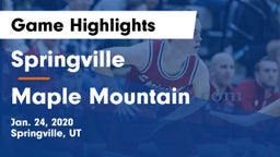 Springville  vs Maple Mountain  Game Highlights - Jan. 24, 2020