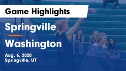 Springville  vs Washington Game Highlights - Aug. 6, 2020