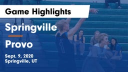 Springville  vs Provo  Game Highlights - Sept. 9, 2020