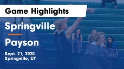 Springville  vs Payson  Game Highlights - Sept. 21, 2020