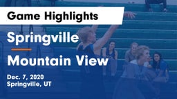 Springville  vs Mountain View  Game Highlights - Dec. 7, 2020