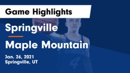 Springville  vs Maple Mountain  Game Highlights - Jan. 26, 2021