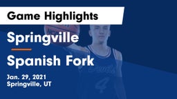 Springville  vs Spanish Fork  Game Highlights - Jan. 29, 2021