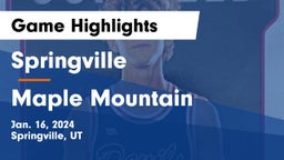 Springville  vs Maple Mountain  Game Highlights - Jan. 16, 2024