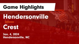 Hendersonville  vs Crest  Game Highlights - Jan. 4, 2024