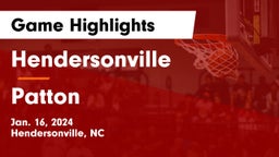 Hendersonville  vs Patton  Game Highlights - Jan. 16, 2024
