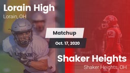 Matchup: Lorain High vs. Shaker Heights  2020