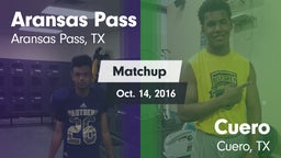 Matchup: Aransas Pass High vs. Cuero  2016
