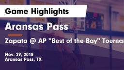 Aransas Pass  vs Zapata @ AP "Best of the Bay" Tournament Game Highlights - Nov. 29, 2018