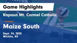 Kapaun Mt. Carmel Catholic  vs Maize South  Game Highlights - Sept. 24, 2020