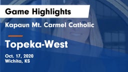 Kapaun Mt. Carmel Catholic  vs Topeka-West  Game Highlights - Oct. 17, 2020