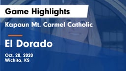 Kapaun Mt. Carmel Catholic  vs El Dorado  Game Highlights - Oct. 20, 2020