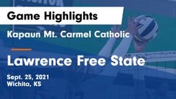Kapaun Mt. Carmel Catholic  vs Lawrence Free State  Game Highlights - Sept. 25, 2021